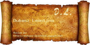 Dukesz Leontina névjegykártya